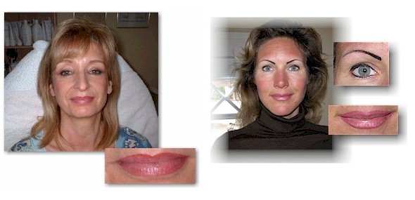 Kundin mit Augenbrauen und Lippenkonturen mit Permanent Make up